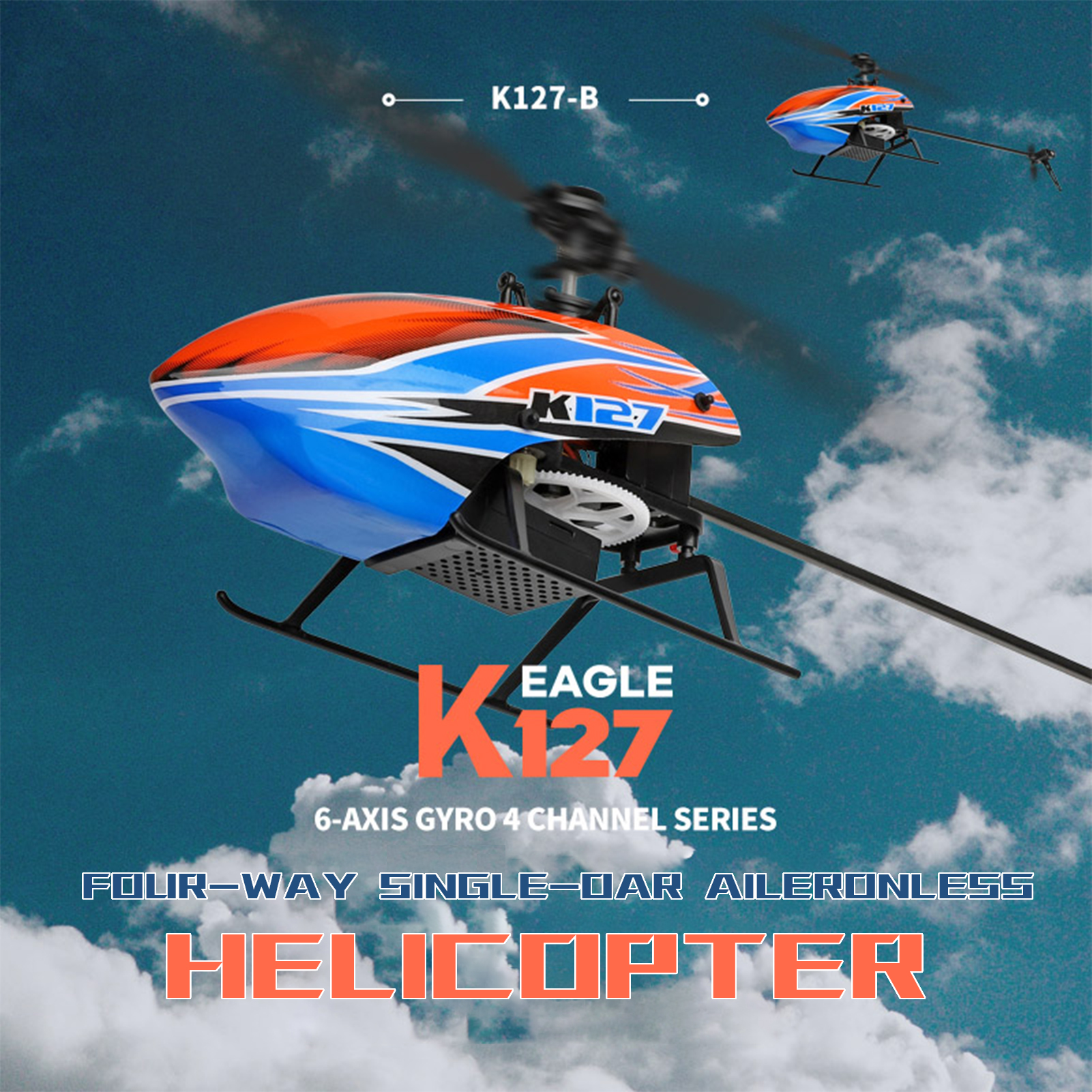 Rc Helicopter Large - WLtoys XK K127 4CH 6-axis Gyro