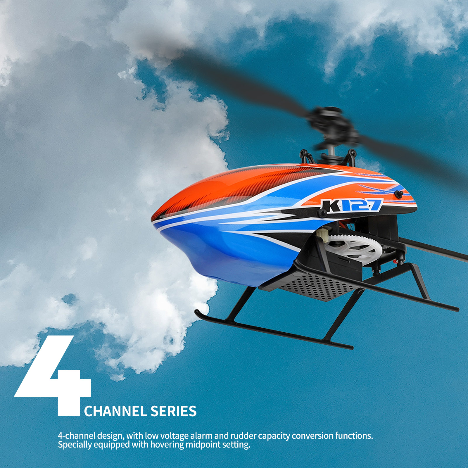 WLtoys XK K127 4CH 6-axis Gyro - Rc Helicopter Large ulasan dan harga